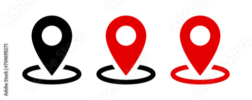 Location icon set, Map pin place marker. location pointer icon symbol in flat style. Location pin icon, Navigation sign