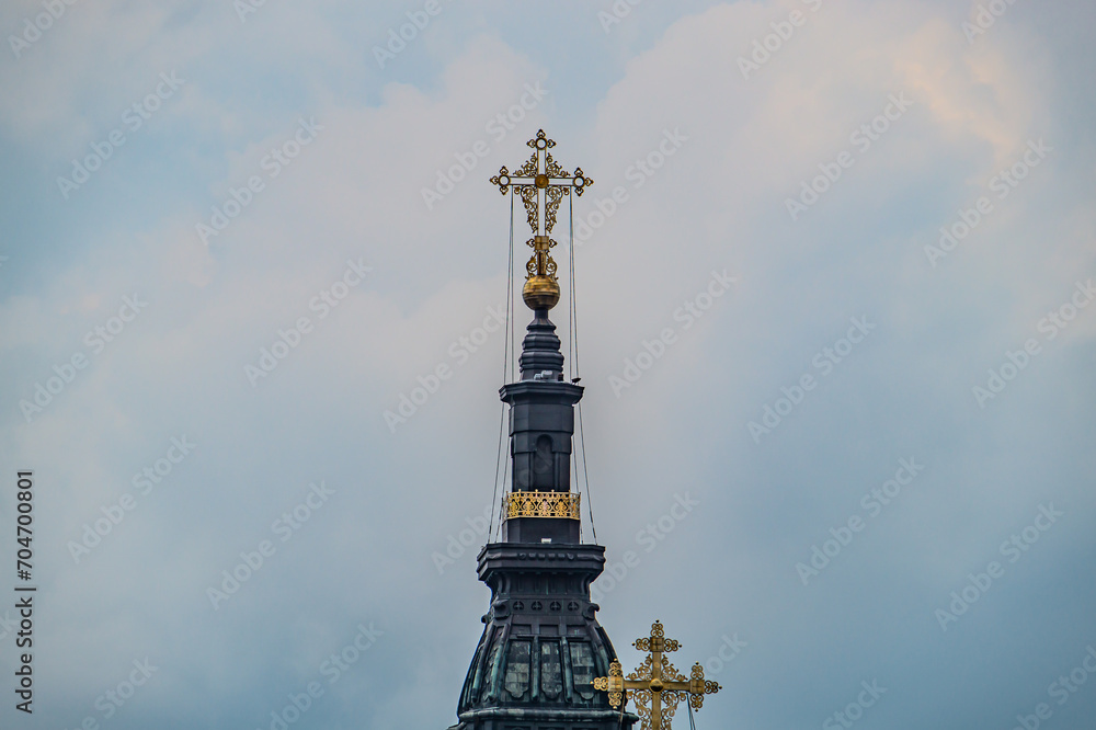 The Holy Annunciation Cathedral in Kharkiv, Ukraine on a sunny summer day. Kharkiv, Ukraine 07.15.2023.