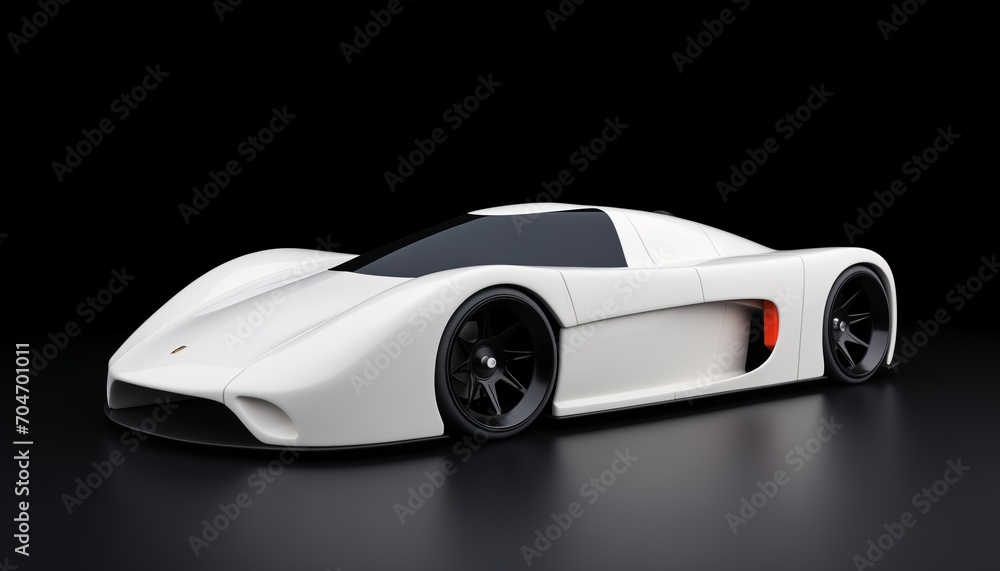 a brand-less generic concept hypercar in studio environment
