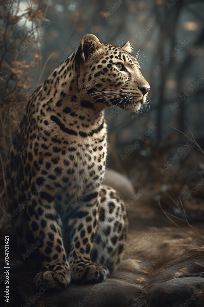 Fototapeta premium portrait of a leopard