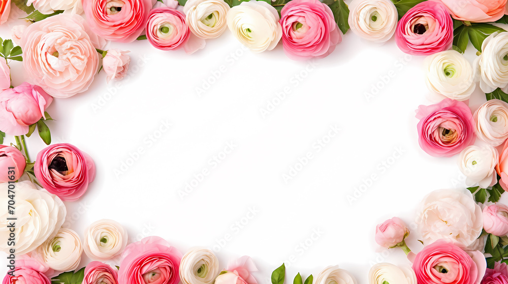 Floral frame with decorative flowers, decorative flower background pattern, floral border background Floral frame with decorative flowers, decorative flower background pattern, floral border background