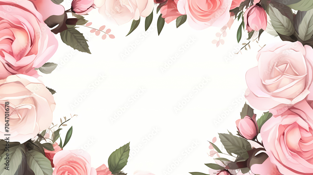 Floral frame with decorative flowers, decorative flower background pattern, floral border background