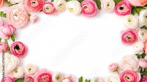 Floral frame with decorative flowers, decorative flower background pattern, floral border background © feeng