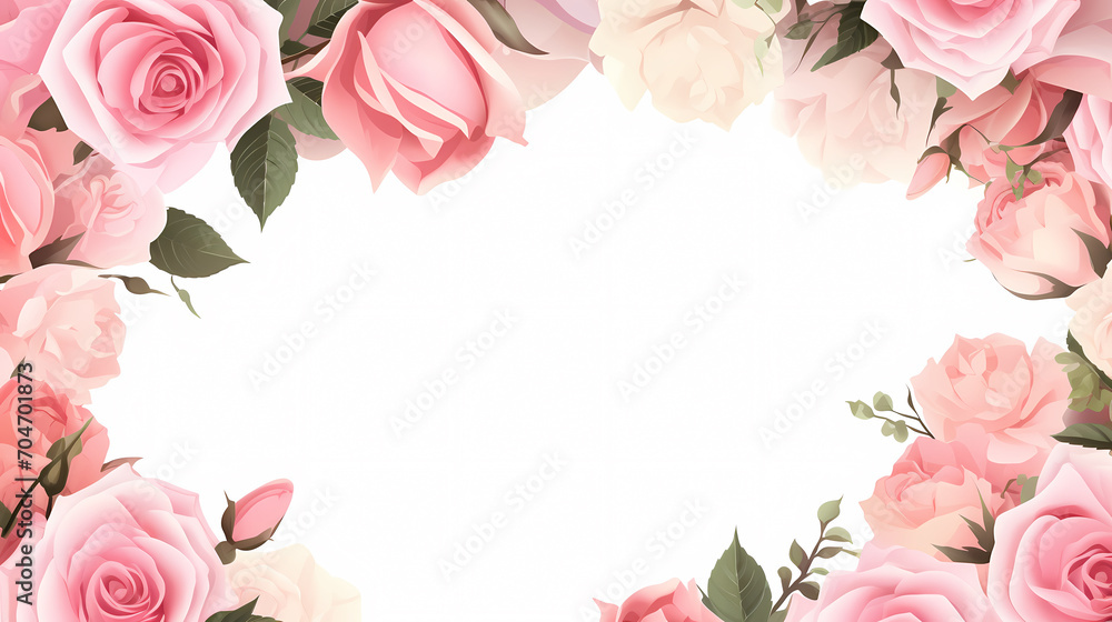 Floral frame with decorative flowers, decorative flower background pattern, floral border background Floral frame with decorative flowers, decorative flower background pattern, floral border background