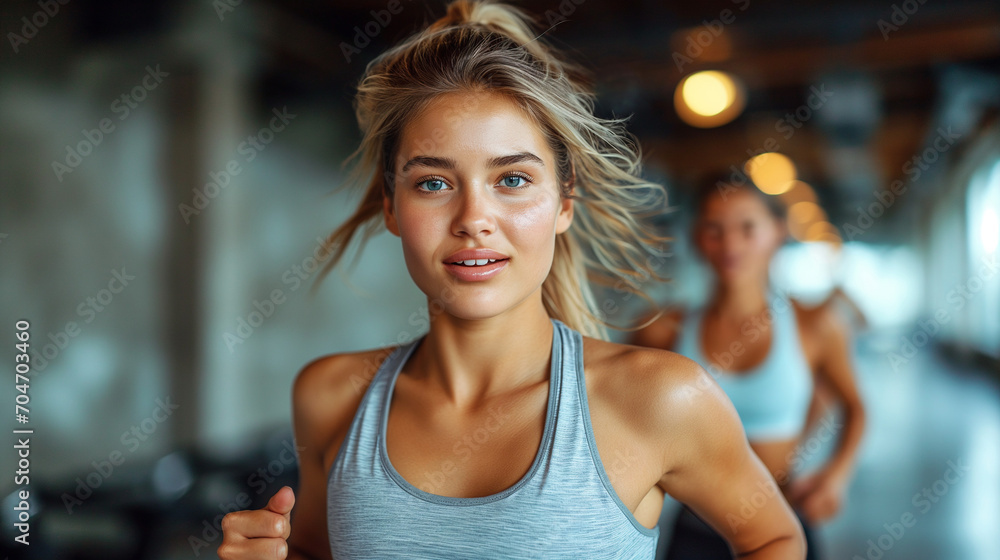 Mujer en el gym haciendo deporte