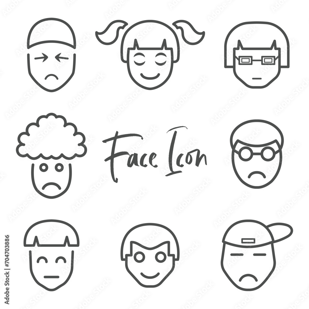 amazing flat bundle icon design for facial expressions amazing flat bundle icon design for facial expressions