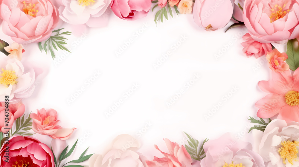 Floral frame with decorative flowers, decorative flower background pattern, floral border background