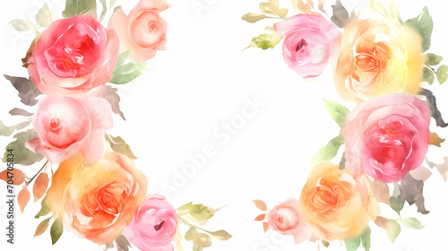 Floral frame with decorative flowers, decorative flower background pattern, floral border background
