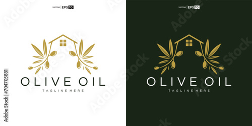 Olive logo icon design template flat. Natural extra virgin oil. beauty, cosmetic logo