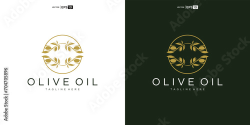 Olive logo icon design template flat. Natural extra virgin oil. beauty, cosmetic logo