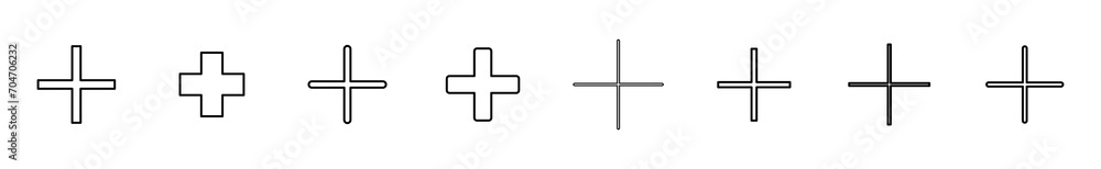 Obraz premium Plus Icon set. Add plus icon