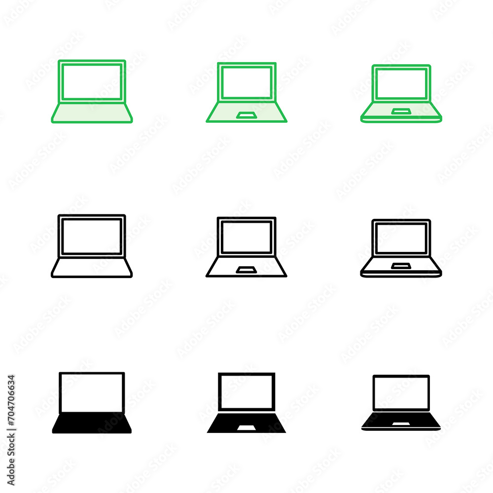Laptop icon set. computer icon vector Laptop icon set. computer icon vector