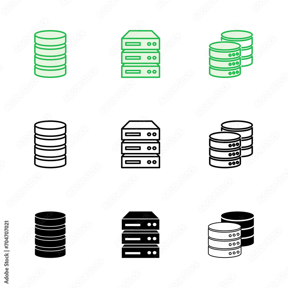 Database icon set. database vector icon Database icon set. database vector icon