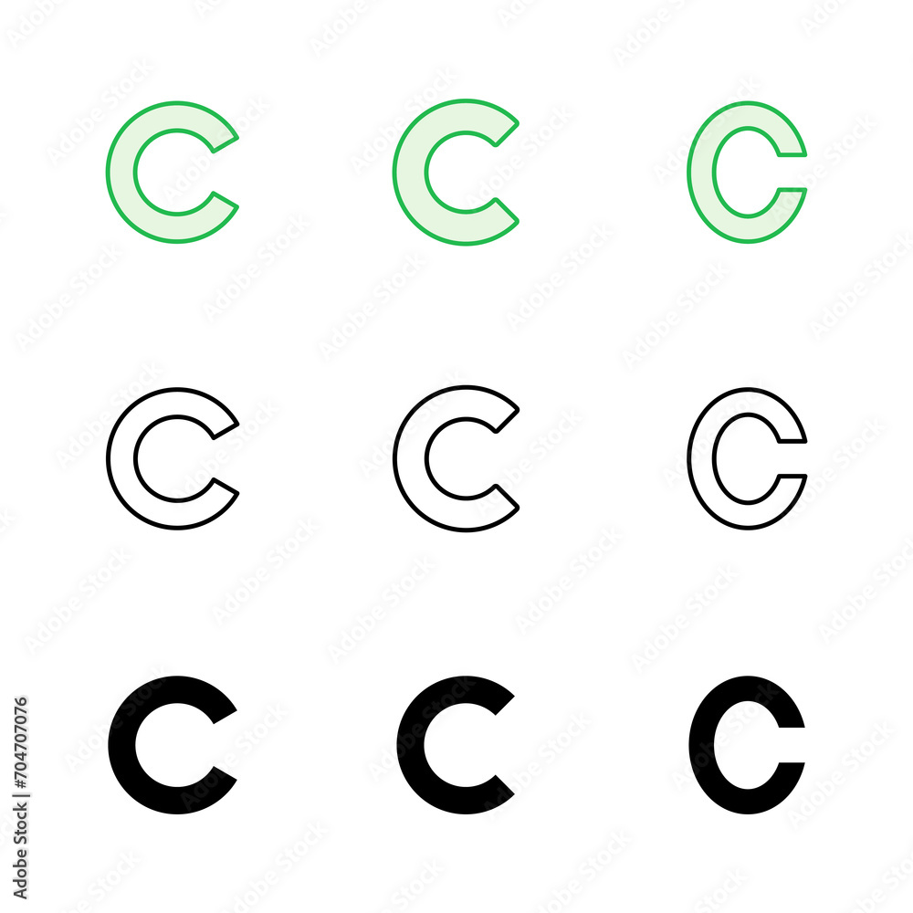 Copyright icon set. copyright symbols Copyright icon set. copyright symbols