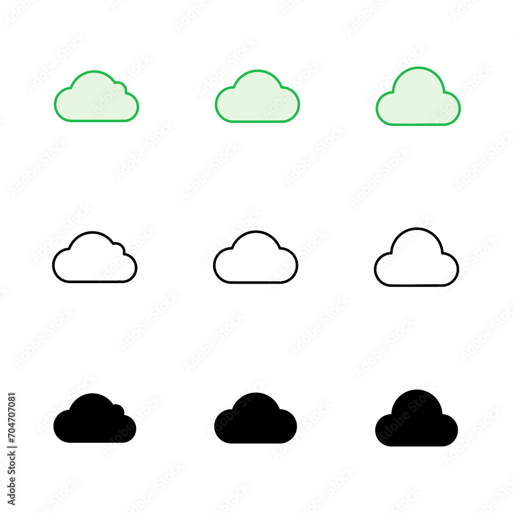 Cloud icon set. cloud vector icon Cloud icon set. cloud vector icon