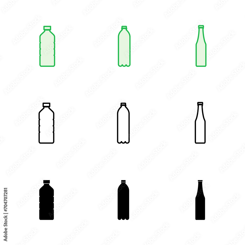 Bottle icon set. bottle vector icon Bottle icon set. bottle vector icon