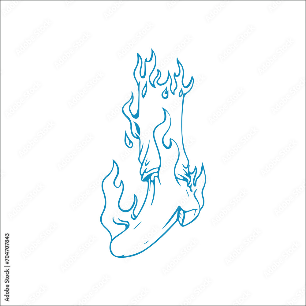 vector illustration of man's legs with fire concept vector illustration of man's legs with fire concept