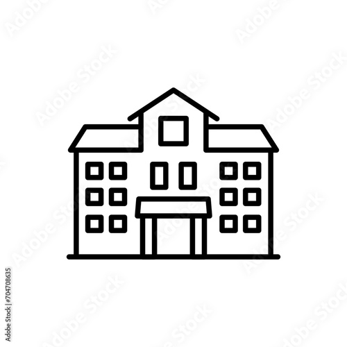 Mansion outline icons, minimalist vector illustration ,simple transparent graphic element .Isolated on white background