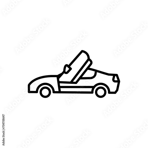 Sports car outline icons, minimalist vector illustration ,simple transparent graphic element .Isolated on white background