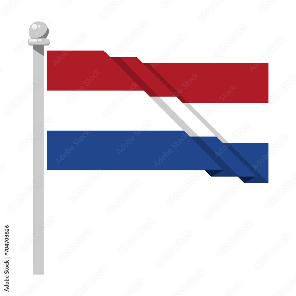 Fototapeta premium National flag of Netherlands in flat style isolated on white background, vector illustration