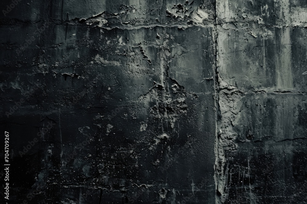Grunge dark black and gray textured wall
