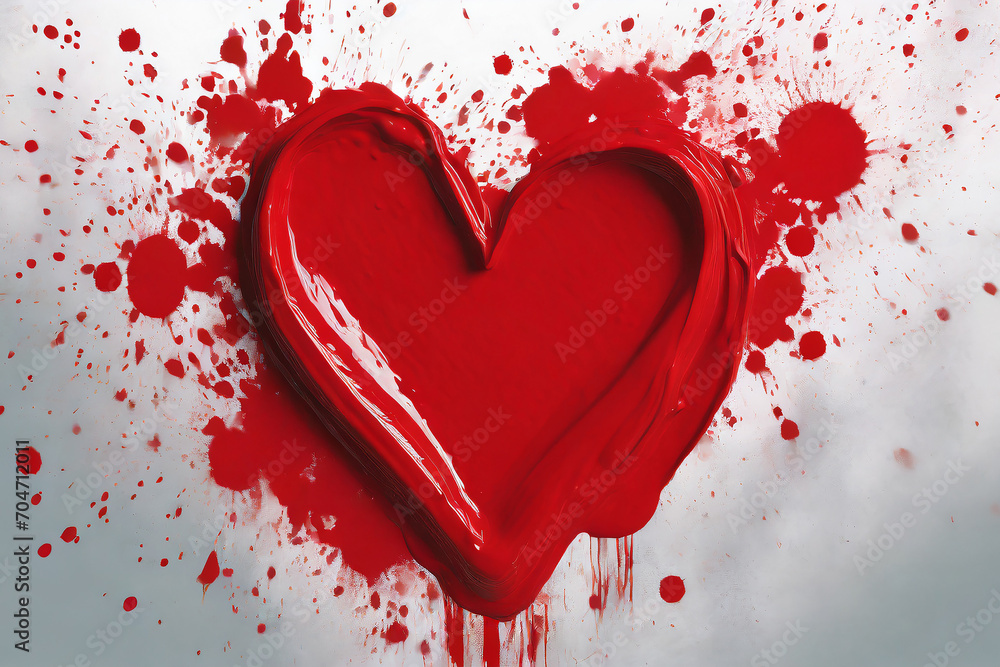 cuore rosso di vernice 