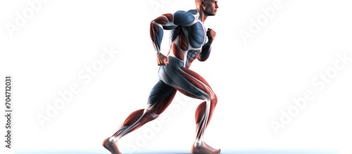 Asian adult male with muscle pain during running. runner have leg ache due to Groin Pull.