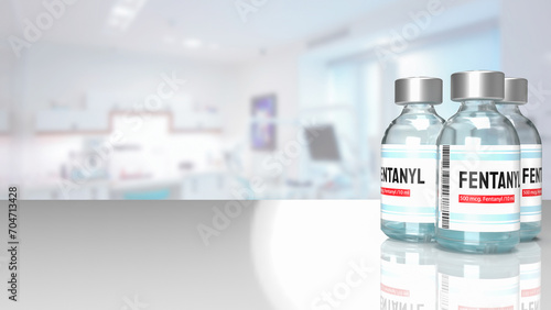 The fentanyl for medicine or drug concept 3d rendering. photo
