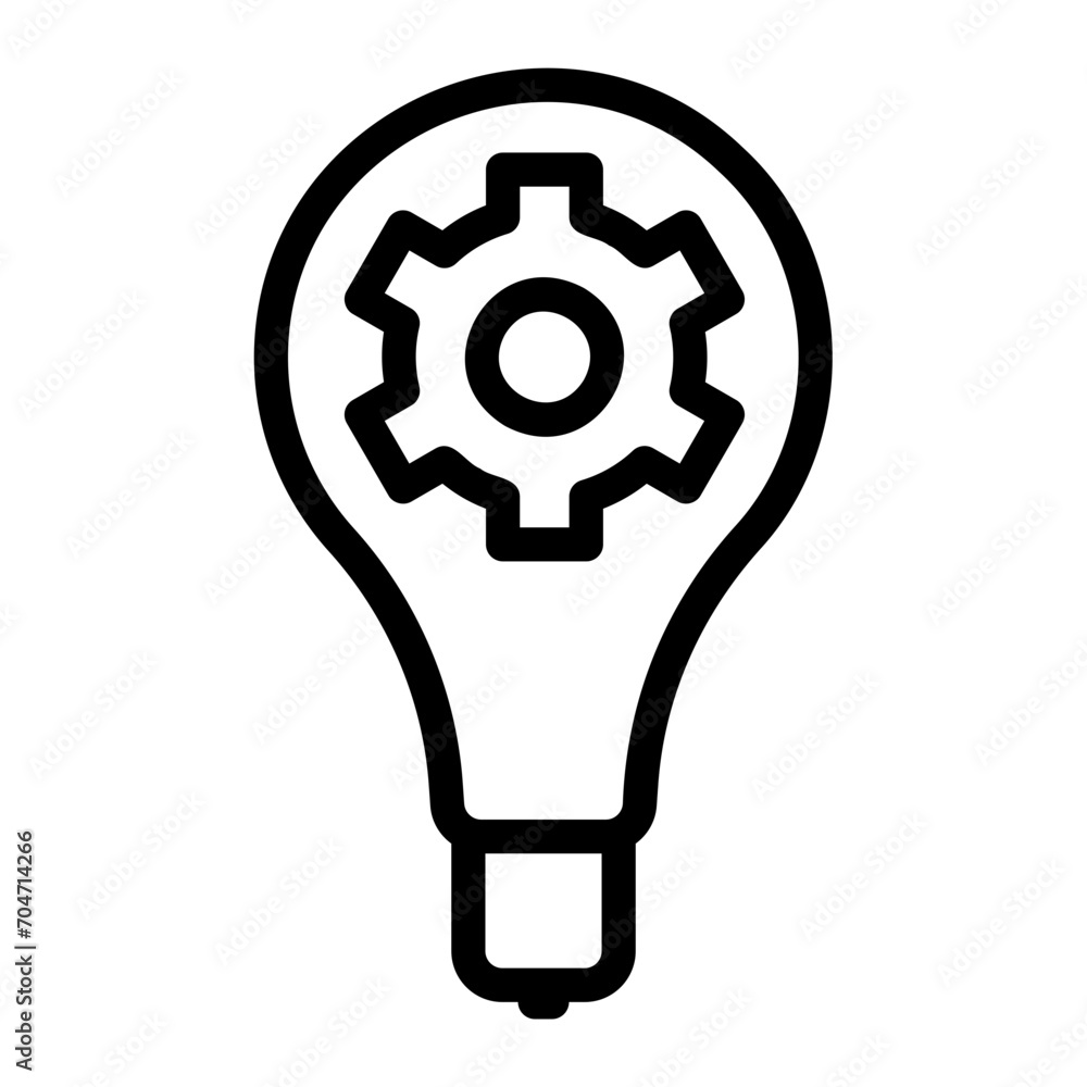 Innovation icon in the form of a light bulb and gear Innovation icon in the form of a light bulb and gear