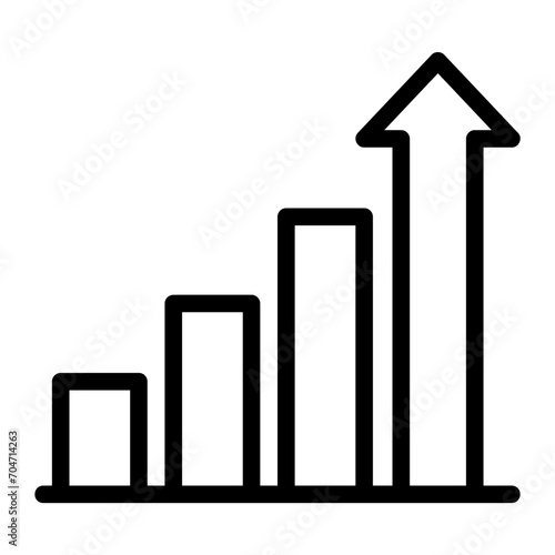 Growth icon with bar graph and arrows