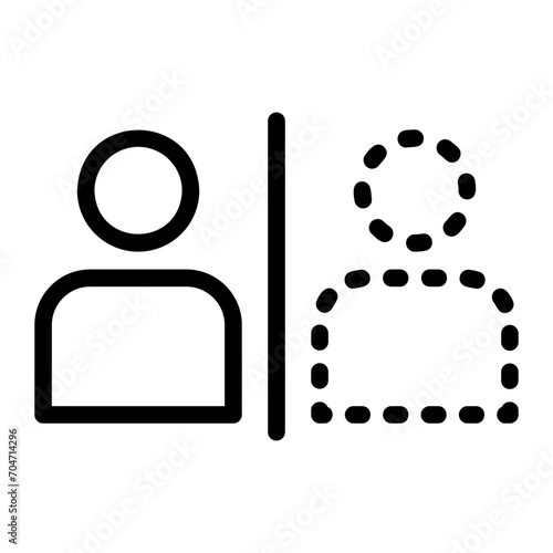 Reflection icon with person looking in mirror
