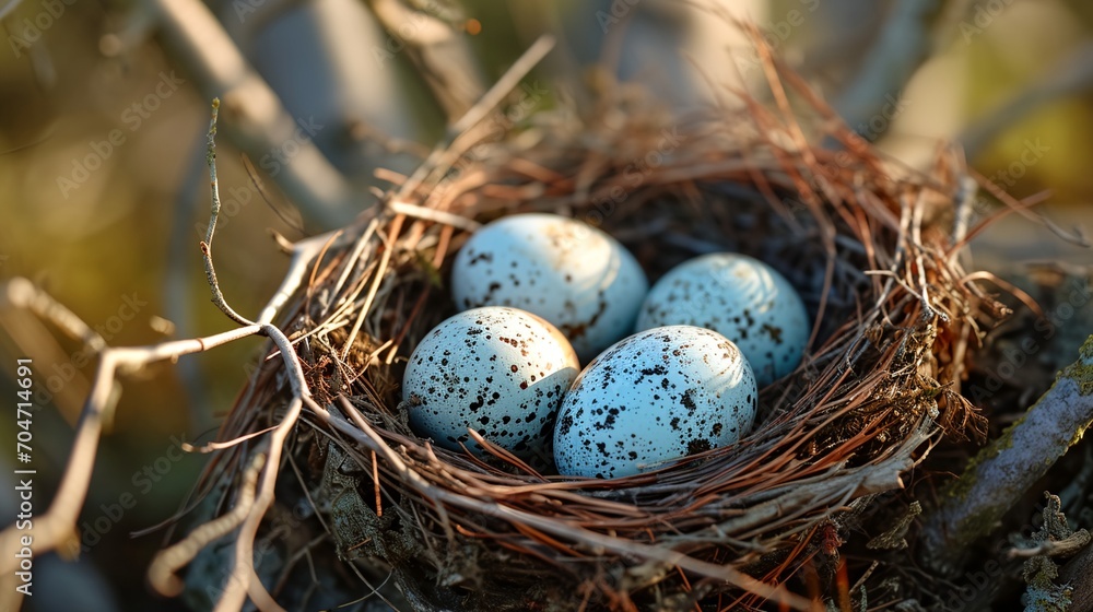 a nest with eggs a nest with eggs