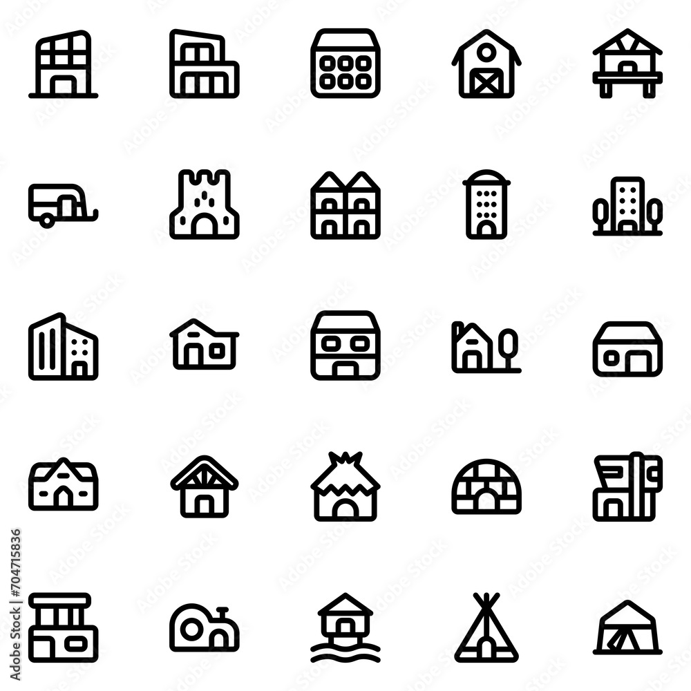 House Line Icon Sheet House Line Icon Sheet