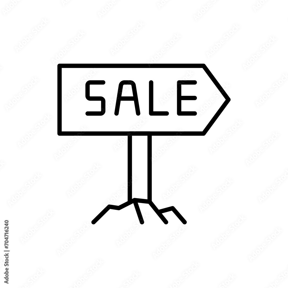 Sale signboard outline icons, minimalist vector illustration ,simple transparent graphic element .Isolated on white background Sale signboard outline icons, minimalist vector illustration ,simple transparent graphic element .Isolated on white background