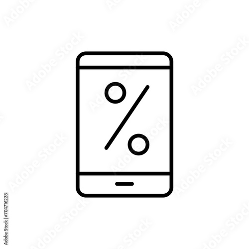 Discount phone outline icons, minimalist vector illustration ,simple transparent graphic element .Isolated on white background