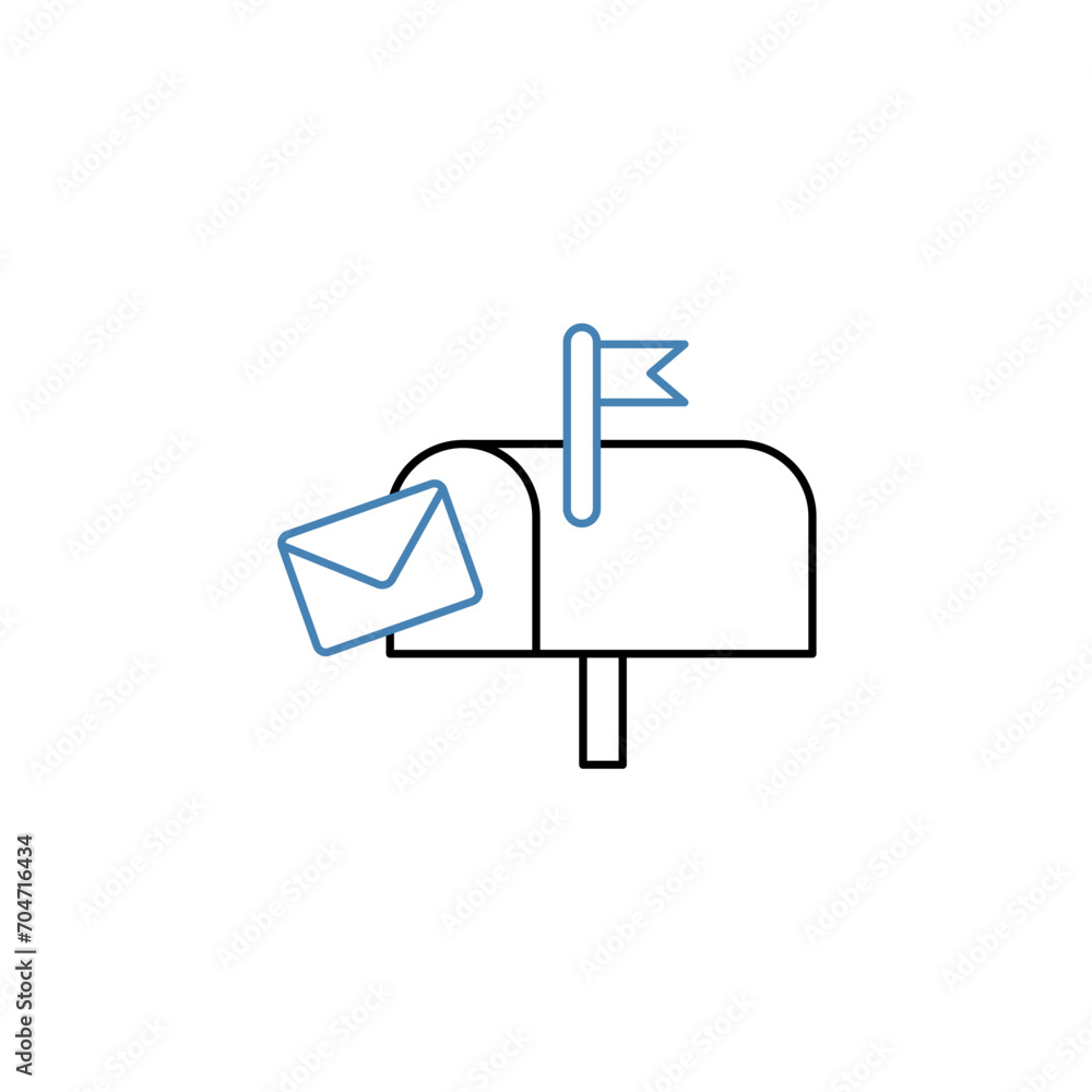 mail box concept line icon. Simple element illustration. mail box concept outline symbol design. mail box concept line icon. Simple element illustration. mail box concept outline symbol design.