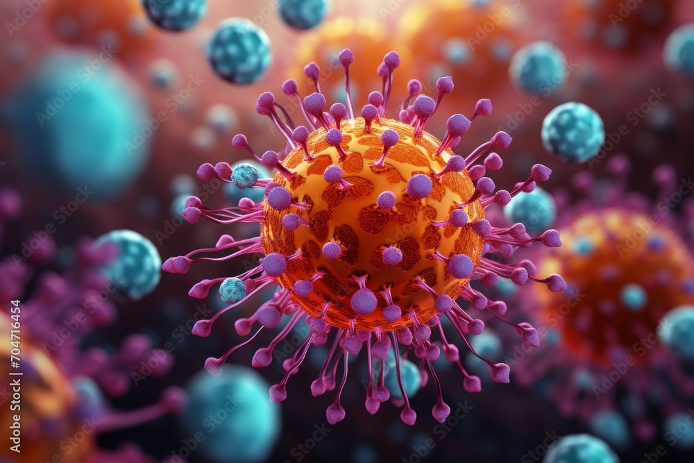 Virus infected by virus. Background with selective focus and copy space Virus infected by virus. Background with selective focus and copy space