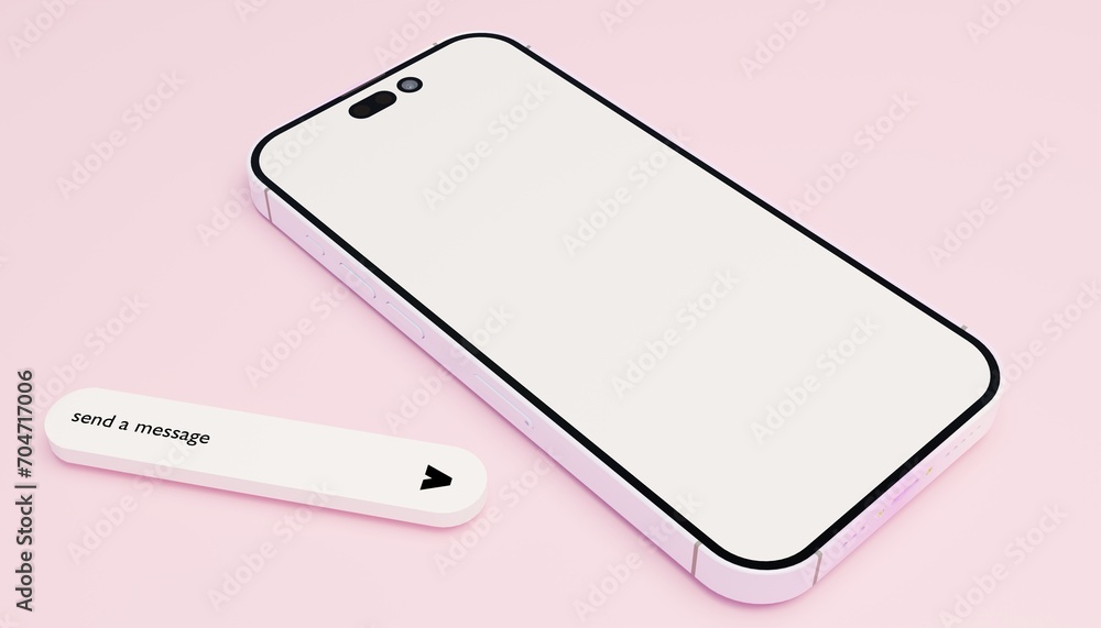 chat bot on a 3d cellphone with a beautiful pink background chat bot on a 3d cellphone with a beautiful pink background