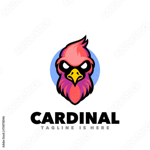 Cardinal head mascot logo