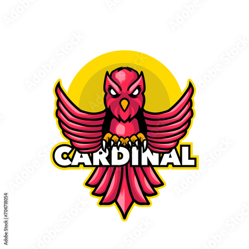 Cardinal mascot logo design sport