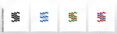 Wavy Ribbon Flag Letter Logo Design S