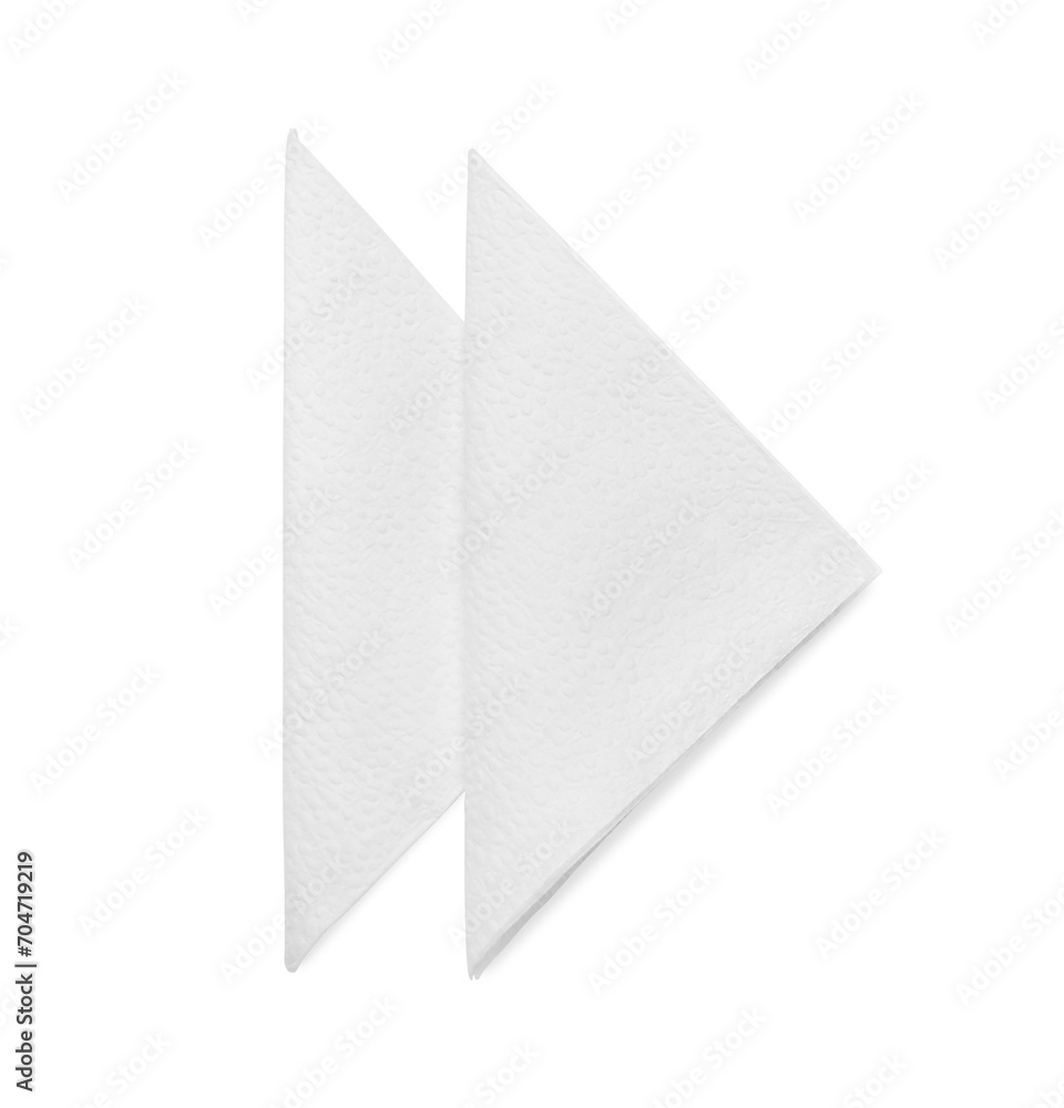 Clean paper tissues isolated on white, top view Clean paper tissues isolated on white, top view