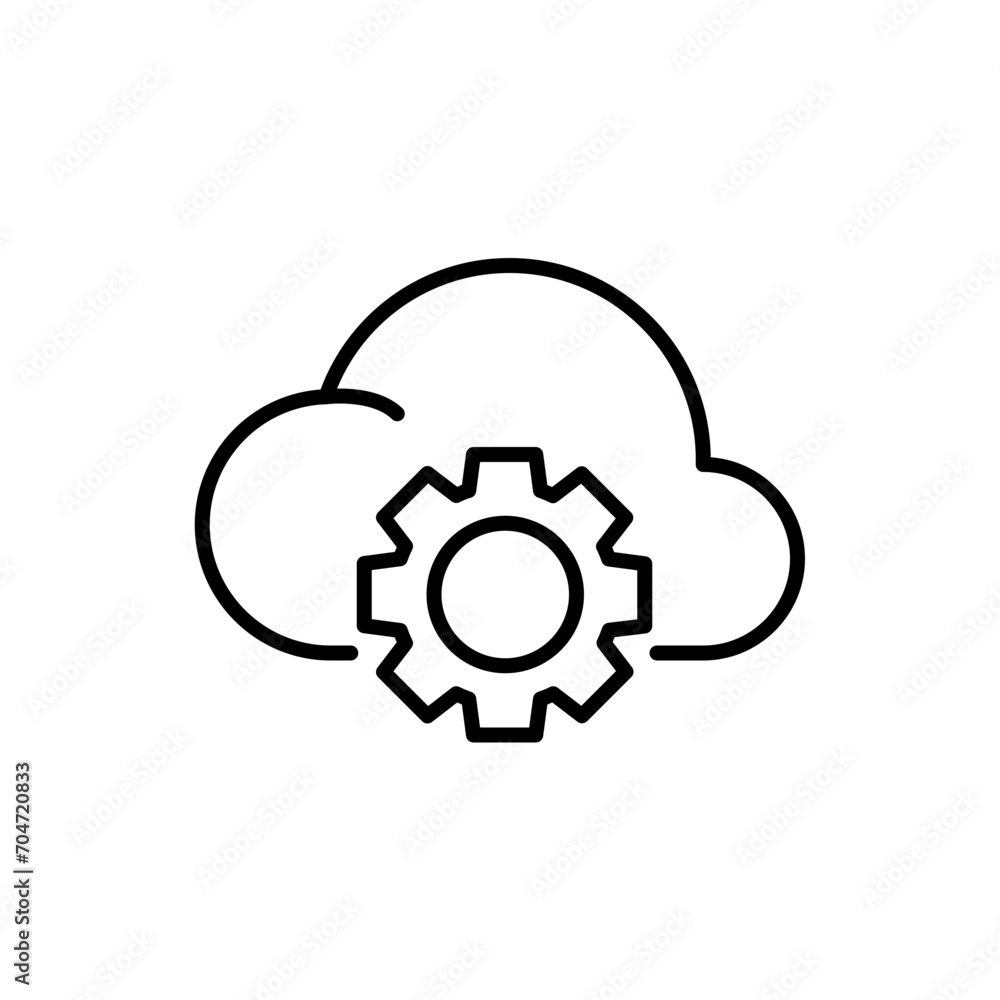 Cloud setting outline icons, minimalist vector illustration ,simple transparent graphic element .Isolated on white background Cloud setting outline icons, minimalist vector illustration ,simple transparent graphic element .Isolated on white background