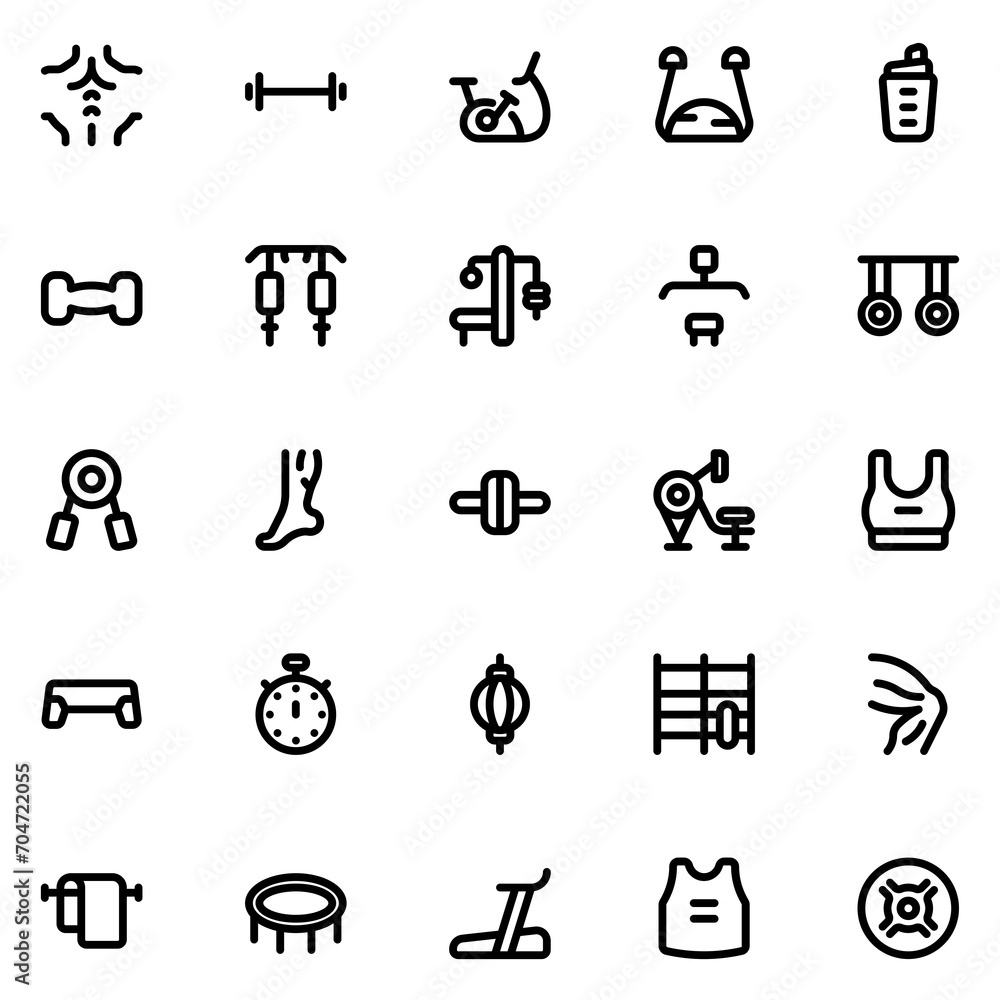 Fitness Line Icon Sheet Fitness Line Icon Sheet