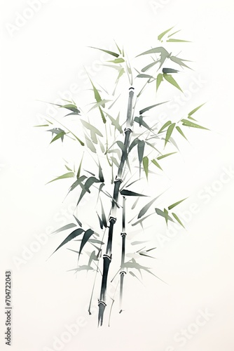 Black and white bamboo painting © duyina1990