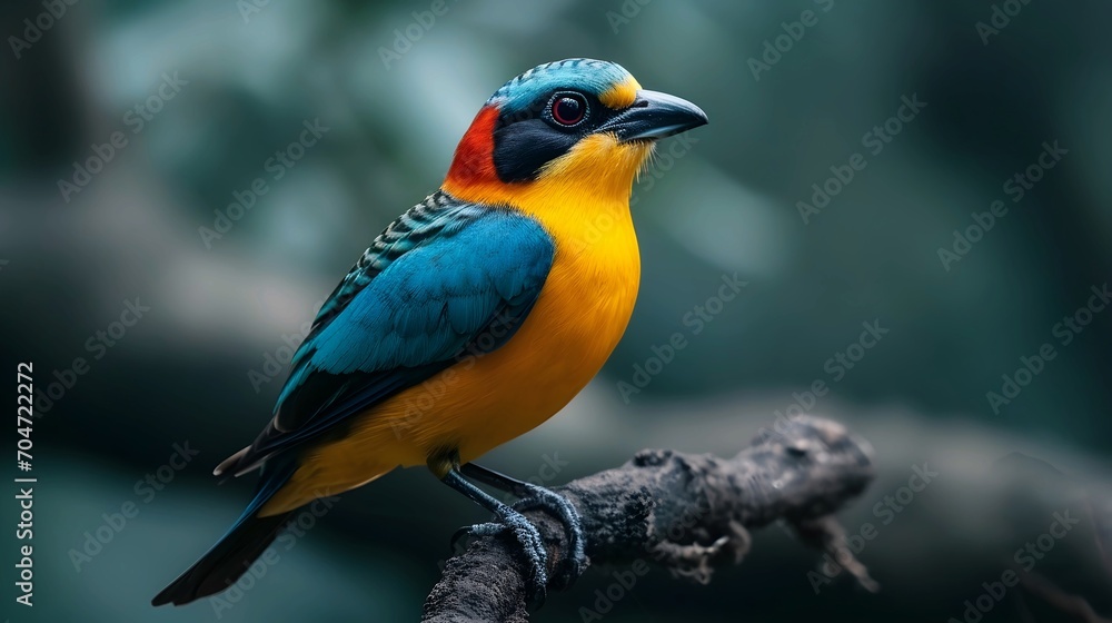 Colorful Tropical Bird Perched on a Branch