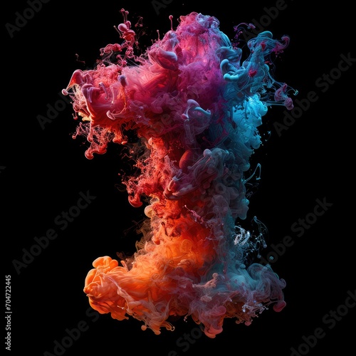 number 1 with dreamy colorful smoke growing out
