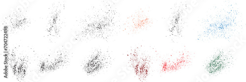 Brush stroke blood drip isolated green, red, black, orange, purple, wheat color splash vector design collection