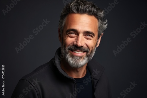 Portrait of a handsome middle-aged man with gray hair and beard. © Chacmool