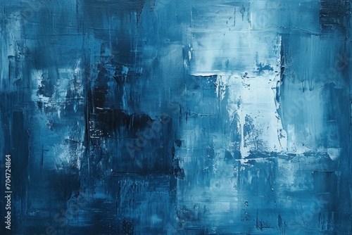 blue Monochromatic abstract art, acrylic, grunge wall background